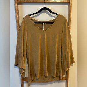 Light Brown Bell Sleeved Shirt